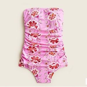 J Crew Ruched Bandeau One Piece Swimsuit. Size 10